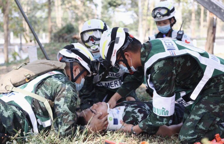 ซ้อมแผนชุดแพทย์เผชิญเหตุเคลื่อนย้ายผู้ป่วยตั้ง รพ.สนาม