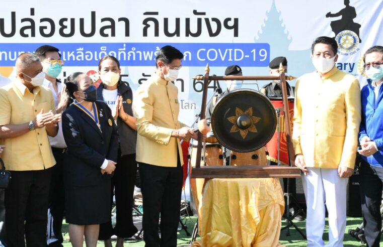 ปล่อยปลากินมังฯ สมทบทุนช่วยเด็กกำพร้าจากโควิด-19