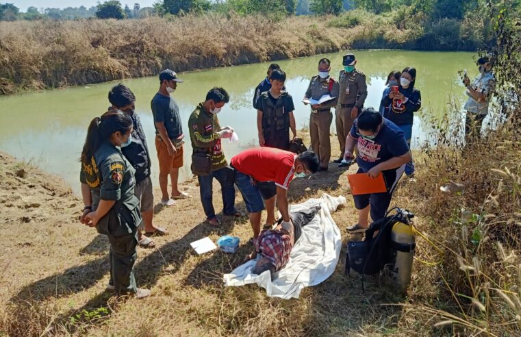 สลดพ่อเฒ่าขับรถต้อนวัวเสียหลักตกสระน้ำตายหลานรอดหวุดหวิด