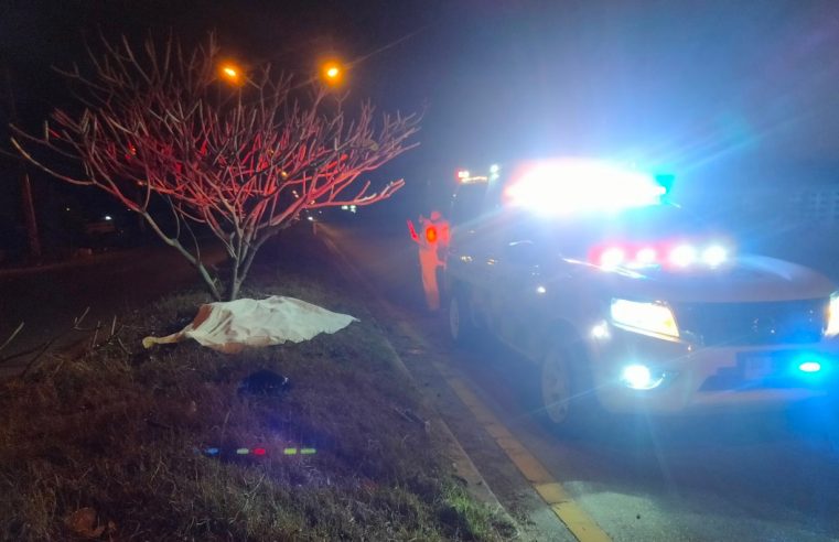 วัยรุ่นซิ่ง จยย.ชนเกาะกลางถนนดับสลด