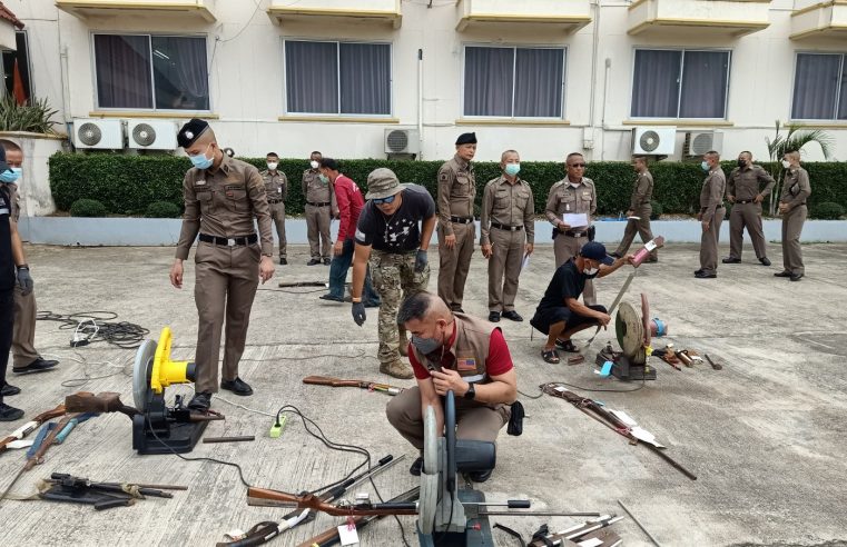 ทำลายอาวุธปีนของกลางหลังศาลมีพิพากษาถึงที่สุด