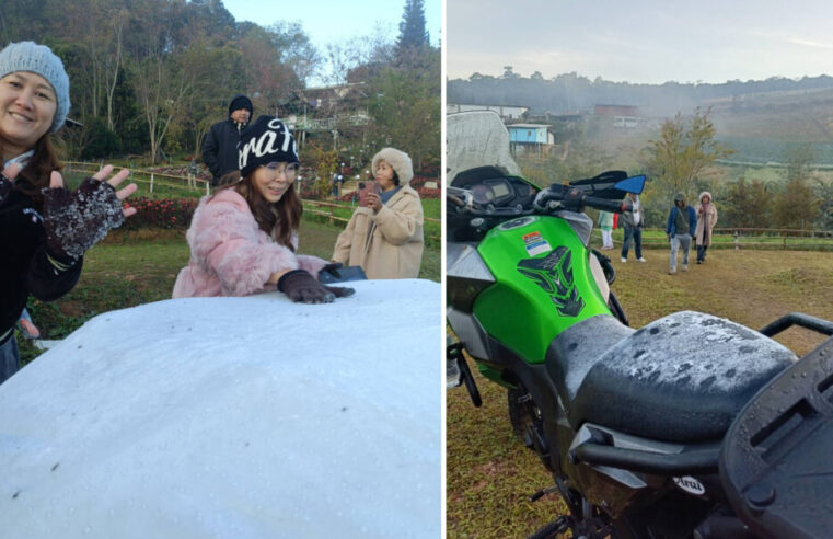 หนาวอุณหภูมิ -2 เกิดแม่คะนิ้งที่บ้านใหม่ร่องกล้า